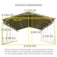 Carport 6.23m x 6.08m x 4.27m (Gable) Backyard Boat Portable Vehicle Shelter