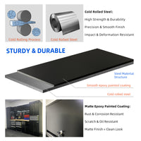 UltraTools 3100mm x 580mm x 2020mm Black Semi-Industrial Workshop Garage Storage Cabinet Set