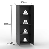 UltraTools 3380mm x 500mm x 1870mm Black Workshop Garage Storage Cabinet Set