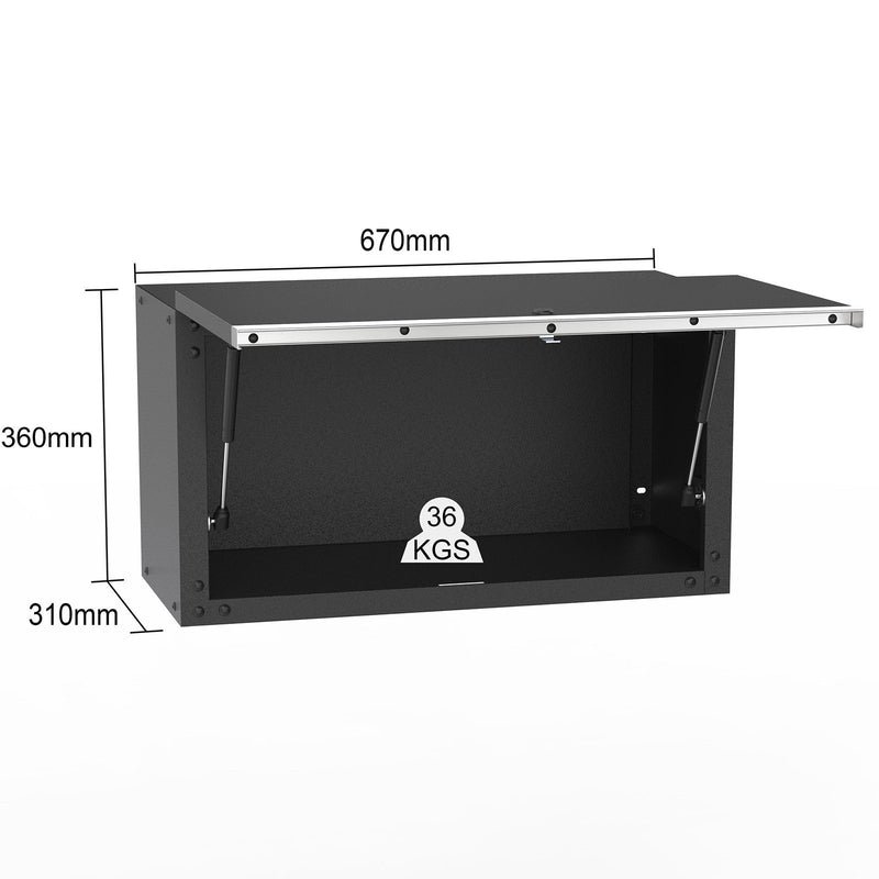 UltraTools 1355mm x 500mm x 1870mm Black Workshop Garage Storage Cabinet Set