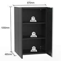 UltraTools 2030mm x 500mm x 1870mm Black Workshop Garage Storage Cabinet Set