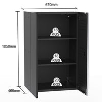 UltraTools 2704mm x 500mm x 1870mm Black Workshop Garage Storage Cabinet Set