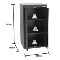 UltraTools 2610/3240mm x 580mm x 2020mm Black Semi-Industrial Workshop Garage Storage Corner Cabinet Set