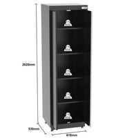UltraTools 2475mm x 580mm x 2020mm Black Semi-Industrial Workshop Garage Storage Cabinet Set