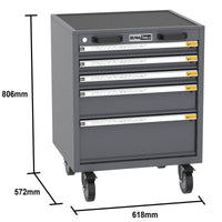 UltraTools 618mm x 572mm x 806mm Heavy-Duty Modular 5-Drawer Roller Cabinet