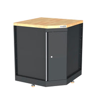 UltraTools 2610/3240mm x 580mm x 2020mm Black Semi-Industrial Workshop Garage Storage Corner Cabinet Set