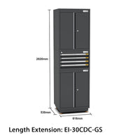 UltraTools 3100mm x 580mm x 2020mm Black Semi-Industrial Workshop Garage Storage Cabinet Set