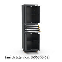 UltraTools 2610/3240mm x 580mm x 2020mm Black Semi-Industrial Workshop Garage Storage Corner Cabinet Set