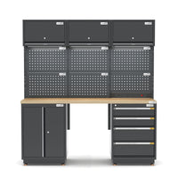 Semi-Industrial Black Workshop Garage Storage Cabinet Set UltraTools 1854mm x 580mm x 2020mm
