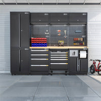 Semi-Industrial Black Workshop Garage Storage Cabinet Set UltraTools 2475mm x 580mm x 2020mm