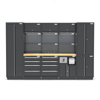 UltraTools 3100mm x 580mm x 2020mm Black Semi-Industrial Workshop Garage Storage Cabinet Set