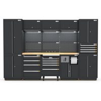 UltraTools 3100mm x 580mm x 2020mm Black Semi-Industrial Workshop Garage Storage Cabinet Set