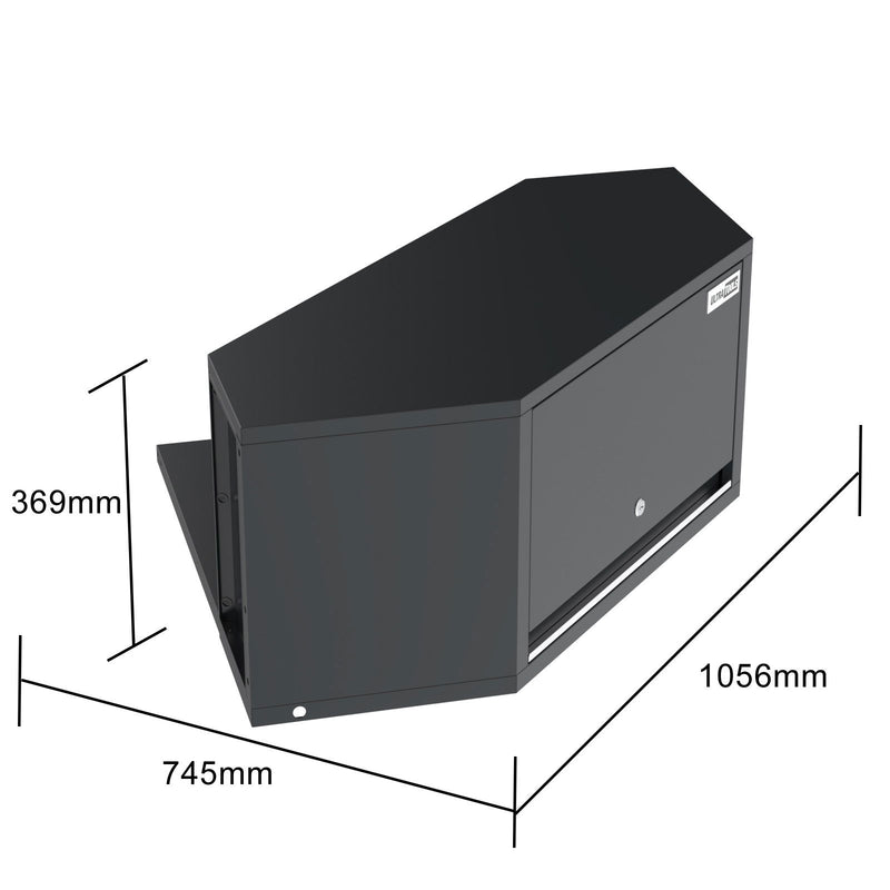 UltraTools 2610/3240mm x 580mm x 2020mm Black Semi-Industrial Workshop Garage Storage Corner Cabinet Set