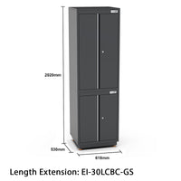 UltraTools 3100mm x 580mm x 2020mm Black Semi-Industrial Workshop Garage Storage Cabinet Set