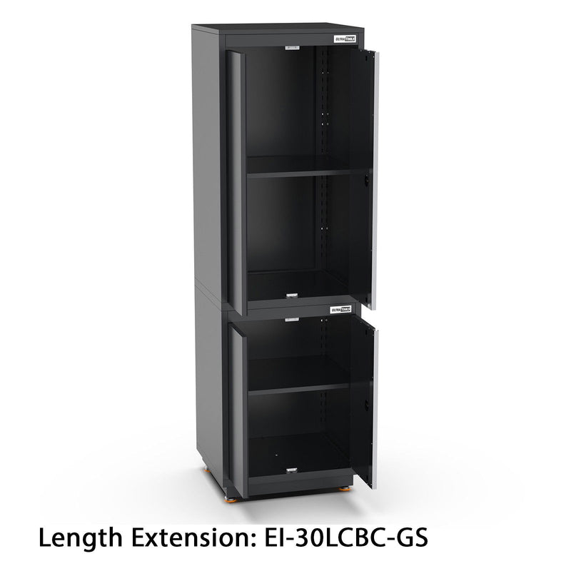 UltraTools 2475mm x 580mm x 2020mm Black Semi-Industrial Workshop Garage Storage Cabinet Set