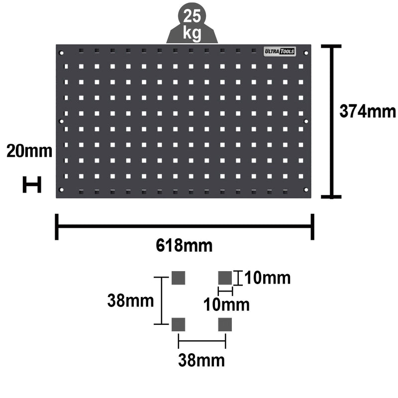 UltraTools 3718mm x 580mm x 2020mm Black Semi-Industrial Workshop Garage Storage System