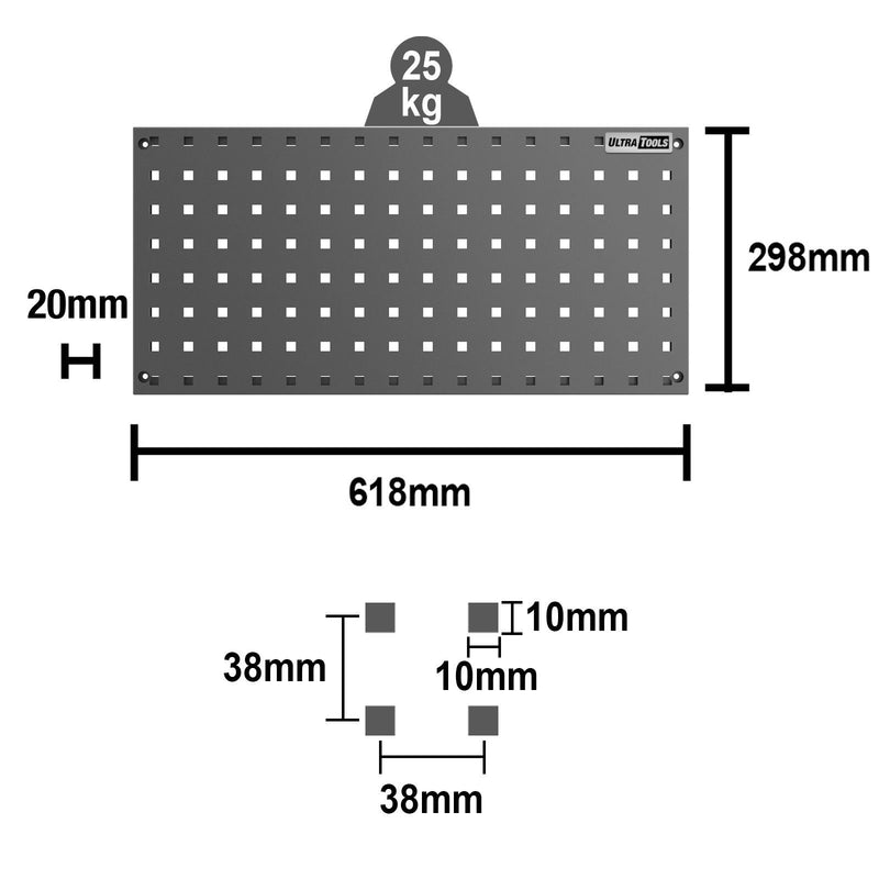 UltraTools 3718mm x 580mm x 2020mm Black Semi-Industrial Workshop Garage Storage System