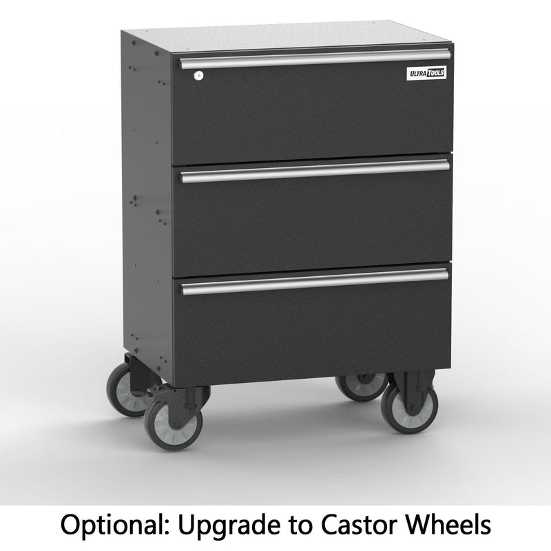 UltraTools 3380mm x 500mm x 1870mm Black Workshop Garage Storage Cabinet Set