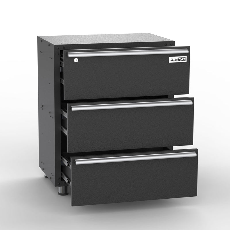 UltraTools 1355mm x 500mm x 1870mm Black Workshop Garage Storage Cabinet Set