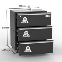 UltraTools 1355mm x 500mm x 1870mm Black Workshop Garage Storage Cabinet Set