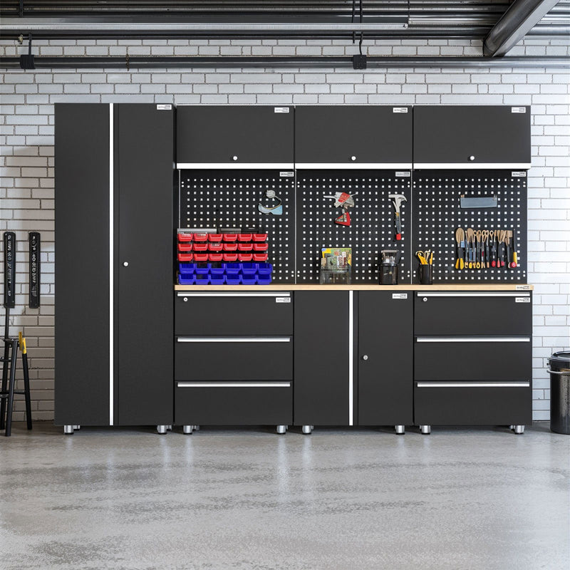 UltraTools 2710mm x 500mm x 1870mm Black Workshop Garage Storage Cabinet Set