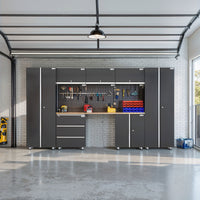 UltraTools 3380mm x 500mm x 1870mm Black Workshop Garage Storage Cabinet Set