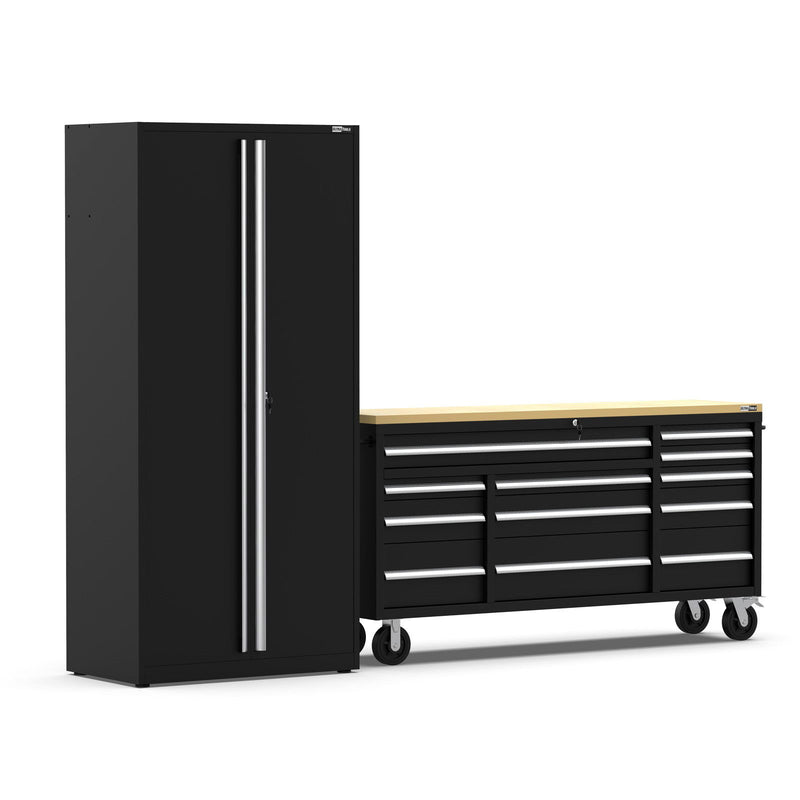 UltraTools Economy 72" 12 Drawer Mobile Workbench Tools Trolley Roller Cabinet + 1 Standing Cabinet with built-in Pegboard