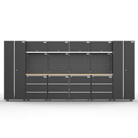 UltraTools 4056mm x 500mm x 1870mm Black Workshop Garage Storage Cabinet Set