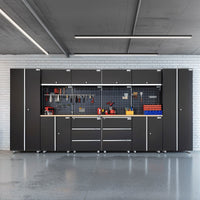 Workshop Garage Storage Cabinet & Workbench Set - UltraTools 4056mm x 500mm x 1870mm Black