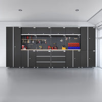 UltraTools 4065mm x 500mm x 1870mm Black Workshop Garage Storage Cabinet Set