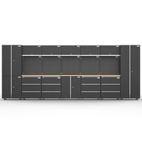 UltraTools 4740mm x 500mm x 1870mm Black Workshop Garage Storage Cabinet Set