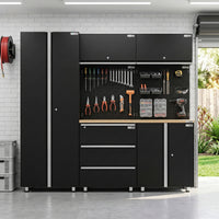 UltraTools 2030mm x 500mm x 1870mm Black Workshop Garage Storage Cabinet Set
