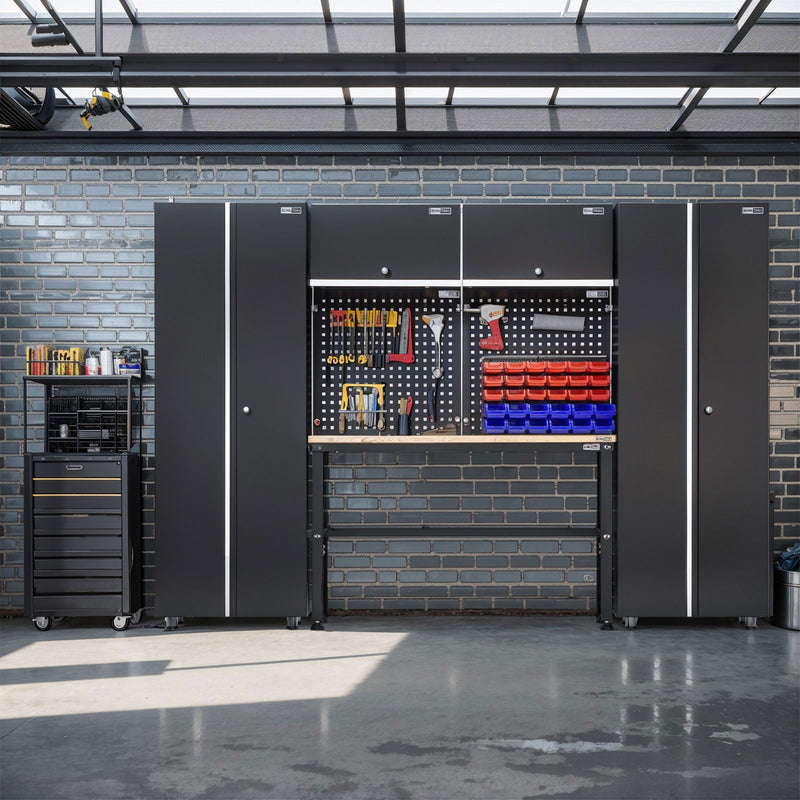 UltraTools 2704mm x 480mm x 1870mm Black Workshop Garage Storage Cabinet Set