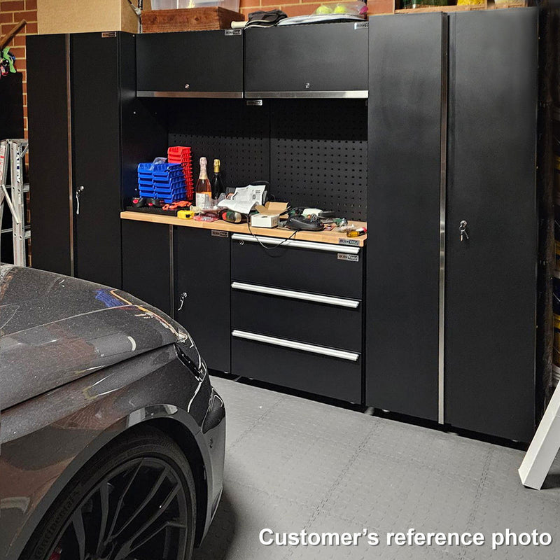 UltraTools 2704mm x 500mm x 1870mm Black Workshop Garage Storage Tall Cabinet Set