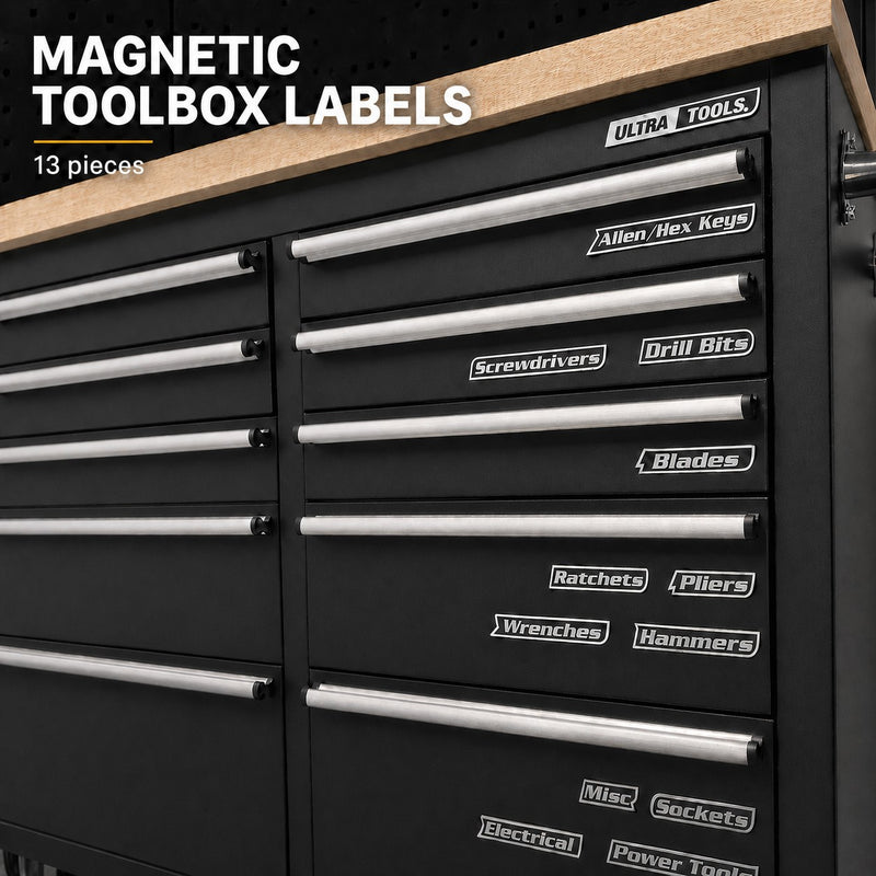 UltraTools 3100mm x 580mm x 2020mm Black Semi-Industrial Workshop Garage Storage Cabinet Set
