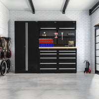 UltraTools 2420mm x 550mm x 2025mm Black Classic Workshop Garage Storage Cabinet Set