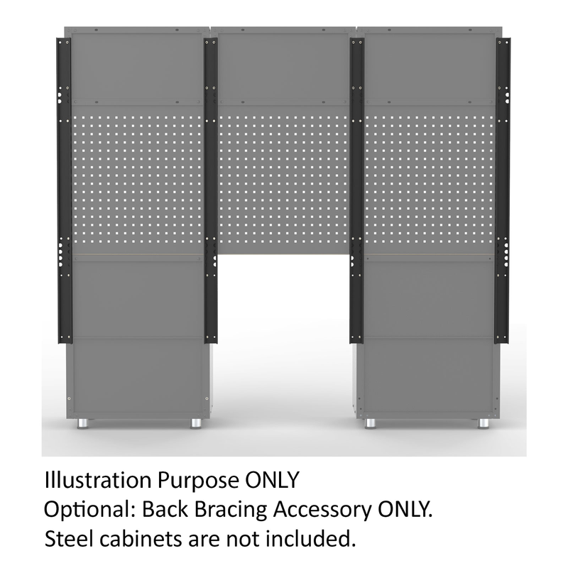 UltraTools 2704mm x 500mm x 1870mm Black Workshop Garage Storage Cabinet Set
