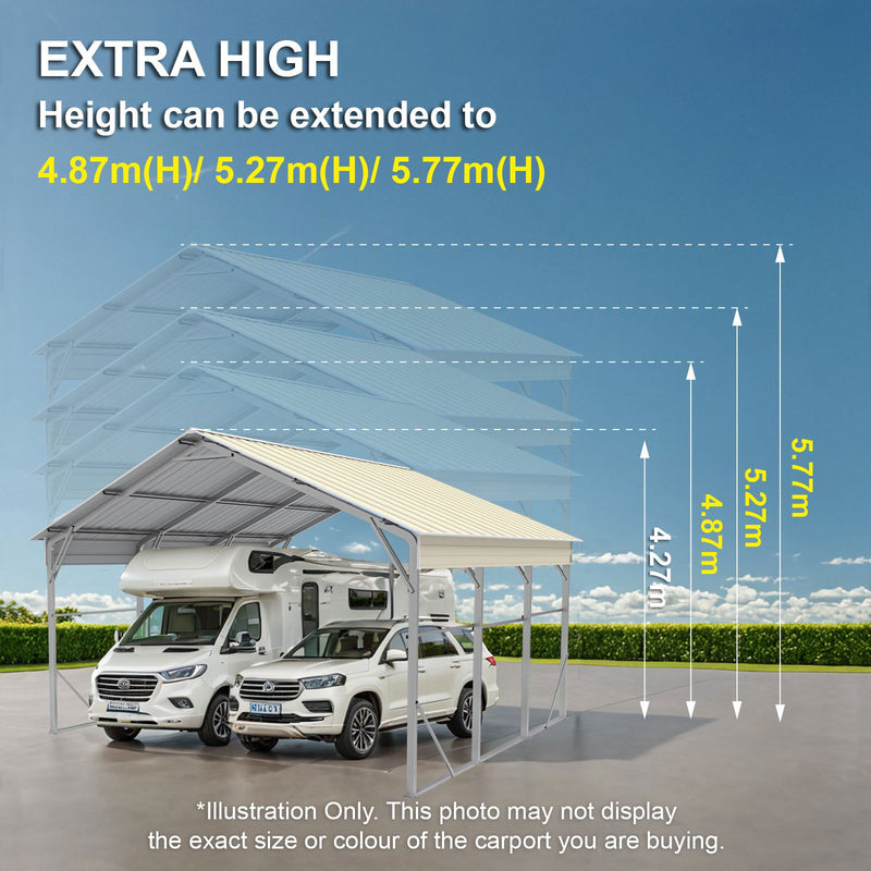Carport 6.23 x 12.19 x 4.27 m Vehicle Shelter