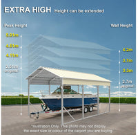 Carport 3.6 x 15.2m x 3.51m (Gable) Backyard Boat Portable Vehicle Shelter
