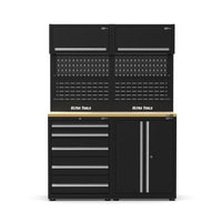 UltraTools 1500mm x 550mm x 2025mm Black Workshop Garage Storage Cabinet Set