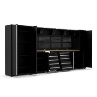 UltraTools 4400mm x 550mm x 2025mm Black Classic Workshop Garage Storage Cabinet Set