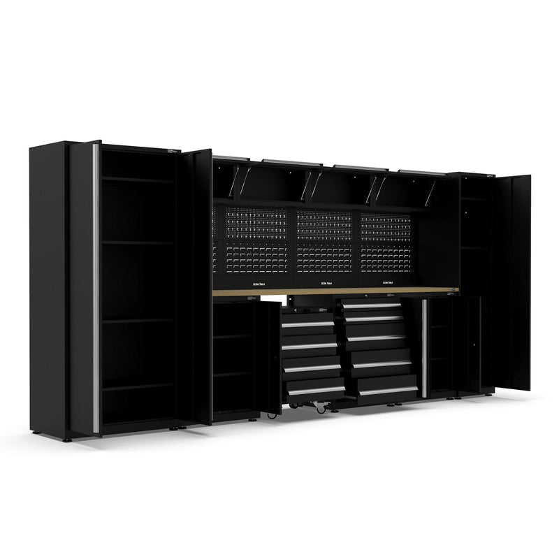UltraTools 4400mm x 550mm x 2025mm Black Classic Workshop Garage Storage Cabinet Set