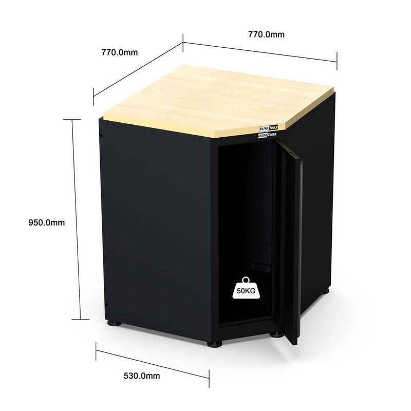 UltraTools 1550/2450mm x 550mm x 2025mm Classic Modular Workshop & Garage Storage Corner Cabinet Set