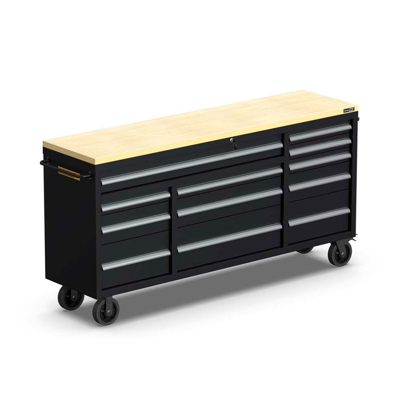 UltraTools Economy 72" 12 Drawer Mobile Workbench Tools Trolley Roller Cabinet + 1 Standing Cabinet with built-in Pegboard