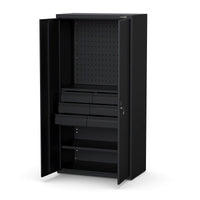 UltraTools Economy Extra Tall Steel Garage Cabinet 900mm x 500mm x 2025mm with built-in Pegboard and 6 Drawers