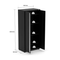 UltraTools 3200/3550mm x 550mm x 2025mm Black Economy Workshop Garage Storage Corner Cabinet Set