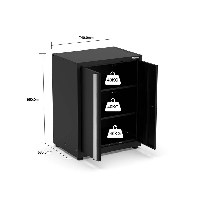 UltraTools 750mm x 550mm x 2025mm Black Economy 2 Door Cabinet Tower