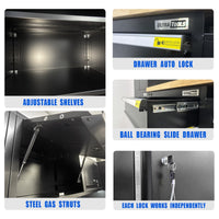 Semi-Industrial Black Workshop Garage Storage Cabinet Set UltraTools 1854mm x 580mm x 2020mm