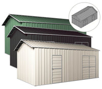 Workshop Shed 3.6m x 6m x 3m Side Double Door + PA door EXTRA High 4 Frames