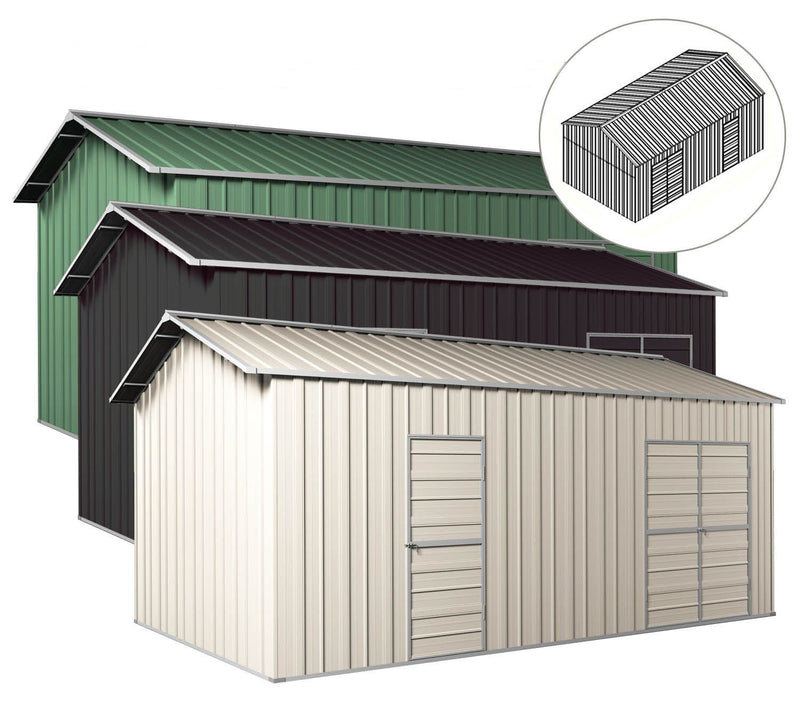 Workshop Shed 3.6m x 6m x 3m Side Double Door + PA door EXTRA High 4 Frames